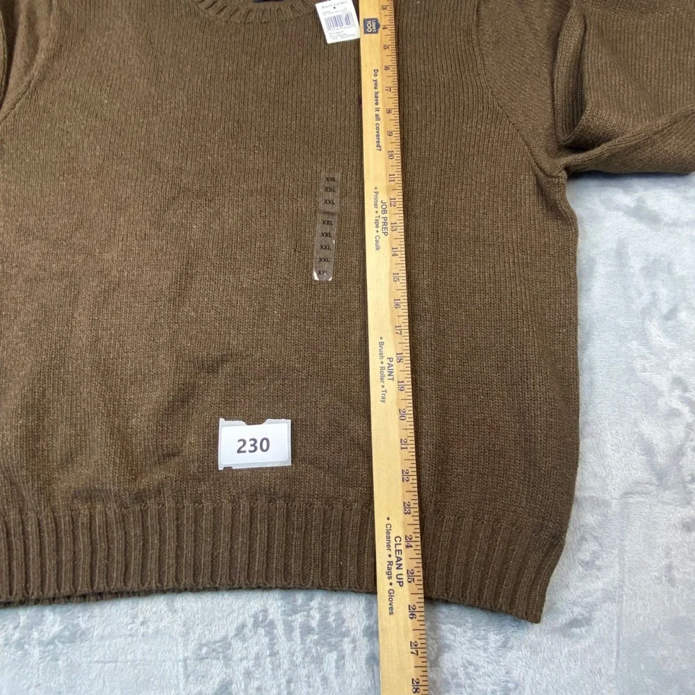 Polo Ralph Lauren Mens XXL Crewneck Sweater Fall Brown Cotton Knit Pony Logo NEW